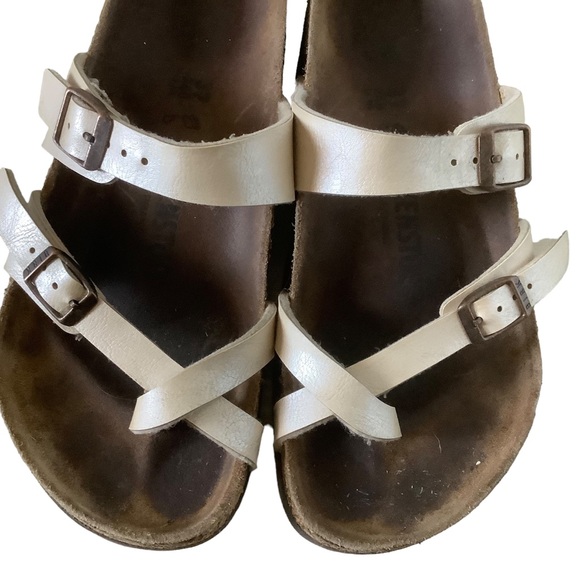 Birkenstock women’s Mayari beige leather strappy sandals Sz 37 US 7 - Picture 4 of 11